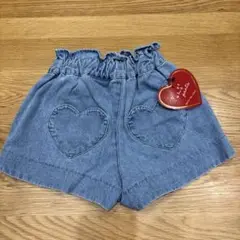 【新品】アプレレクール きゅんパンツハートポケット付デニムショートパンツ 80