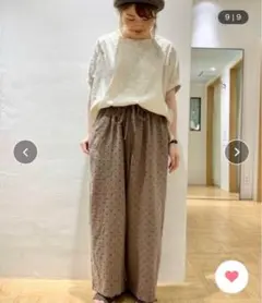 SM2 麻レーヨンリラックスパンツ サマンサモスモス 水玉 柄パンツ