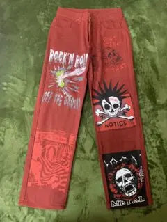 グラフィック　デニム　パンツ　サイズM