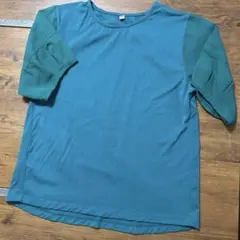 青色 Mサイズ バルーン袖 Tシャツ