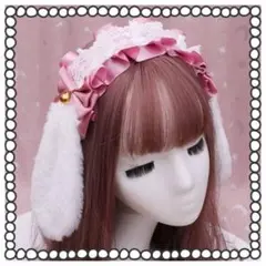 ♢ カチューシャ うさぎ耳 ヘッドピース ヘアアクセサリー カチューシ ピンクャ