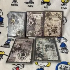 【処分特価】コラージュ素材 ペーパー (ハガキサイズ) 5種類(2)