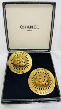 激レア CHANEL シャネル ビンテージイヤリング 真鍮 ゴールド