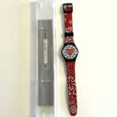 【レア美品】Swatch バンダナ柄 レザーベルト レアモデル