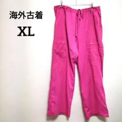 ワークパンツ カーゴパンツ カラーパンツ【XL】ピンク 大きいサイズ 古着