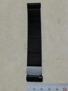 【時計バンド】22mm、ステンレスメッシュ、黒、未使用