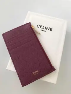 セリーヌ レザー フラグメントケース(ボルドー系・美品)