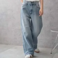 未使用 WEGO ストレートデニムパンツ ブルー M