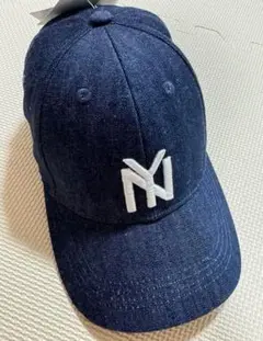 しまむら　キャップ　帽子　デニム　ネイビー　NY