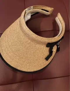 最終値下げ　LANVIN ベージュ リボン付きバイザー WJ00003