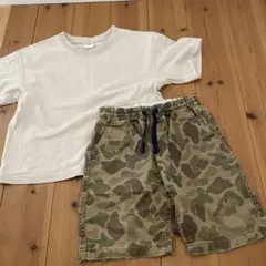 GLOBAL WORK 迷彩柄TショートパンツM デビロックTシャツ　120cm
