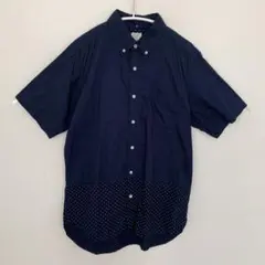 BACK NUMBER ネイビー ドット半袖シャツ L