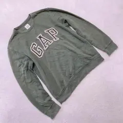 GAP スウェットシャツ カーキ クルーネック 長袖 ロゴ カジュアル Mサイズ