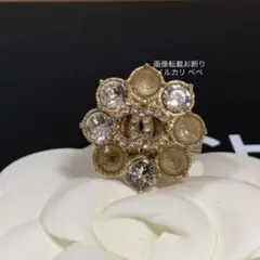 CHANEL♡ビジュー ストーン ココマーク ゴールド リング