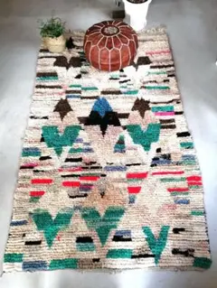 ブランド古着SAKURA　モロッコ　Boujaad rug ブジャドラグ モロッコラグ「BOUJADブジャド」ヴィンテージBJR002ピンク/Hibou
