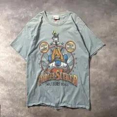 Q80 古着DisneyグーフィーHanesBODY くすみブルー