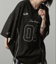 Alfred Alex　ゲームデザイン ナンバリング ビッグホッケーTシャツ