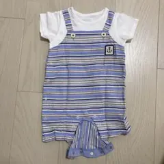 bébé réduction ストライプロンパース