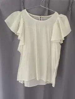 フリル袖 シフォン 半袖トップス