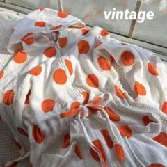 〖希少〗70s ヴィンテージ タオル地 コットン ドット パーカー