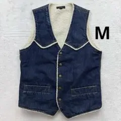 ナノユニバース　裏地ボア　デニムベスト　Mサイズ　美品