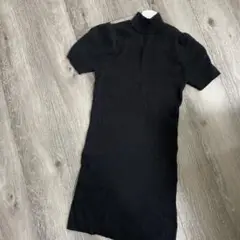 半袖リブニットミニワンピース　M