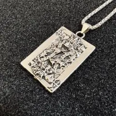 髑髏 トランプ 骨 ジョーカー シルバーネックレス