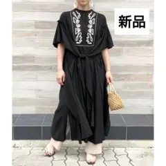 【新品】LHELBIE 前後2way コード刺繍ロングワンピース