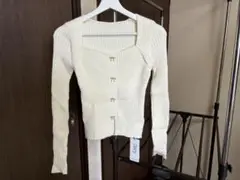 Deazy アイボリー リブニット 長袖