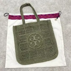 新品 トリーバーチ エラ ハンドクロシェット ペーパーストロー ラフィア A4可