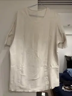Y'sアイボリー クルーネック Tシャツ 半袖