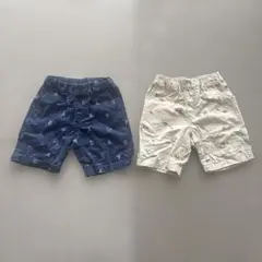 95-110cm ハーフパンツ 2枚セット ユニクロ　サファリ柄・サーフ柄