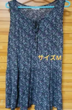 GANIEL フラワープリント ノースリーブチュニック M