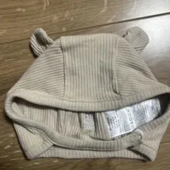 GAP ベージュ リブ編み 耳付き帽子