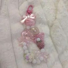 ピンク フラワー ストロベリー キーホルダー