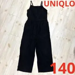 UNIQLO リネンブレンド　サロペット　140 黒　オールインワン