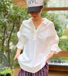 美品 AVIE LUCA 別注item タックスリーブシャツブラウス
