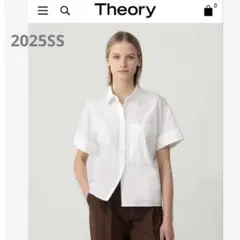 セオリー　COTTON SHIRTING SS CUFF P ホワイト