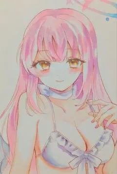ブルーアーカイブ 聖園ミカ 手描きイラスト