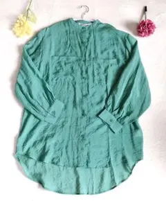 ✴︎新品✴︎Ray Cassin バンドカラーシアーシャツ ミント