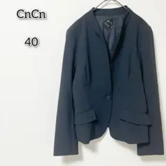 シーエヌシーエヌ 【40】 アウター ジャケット ノーカラー ワンボタン 伸縮性