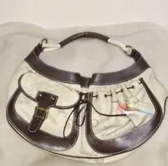 Paul Smith ショルダーバッグ 肩がけ 三日月 キャンパス レザー 鳥