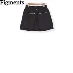 TY354【Figments/フィグメンツ】ナイロンミニスカート　ブラック　F