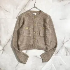 A17463 極美品 Sov. スパングルC/Nテープヤーンニットカーディガン
