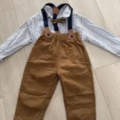 フォーマル子供服セット（ストライプ・茶色）