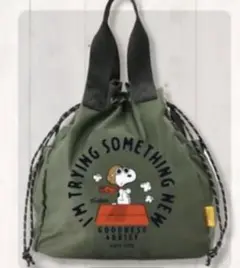 SNOOPY スヌーピー刺繍巾着バッグ ショルダーバッグ