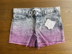 新品タグ付きショートパンツ✴グラデーションデニム ピンク オンブレ ミニデニム