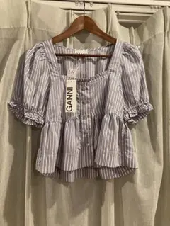 GANNI(ガニー)Yarn Dyed Stripe Blouse 2025春夏