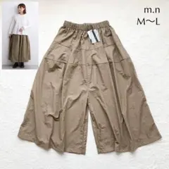 新品✨【 m.n ナチュラン 】 ナイロン ガウチョパンツ ワイドパンツ M〜L