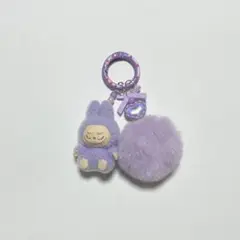 ラブブ ぬいぐるみ ミニキーホルダー パープル ハート付き